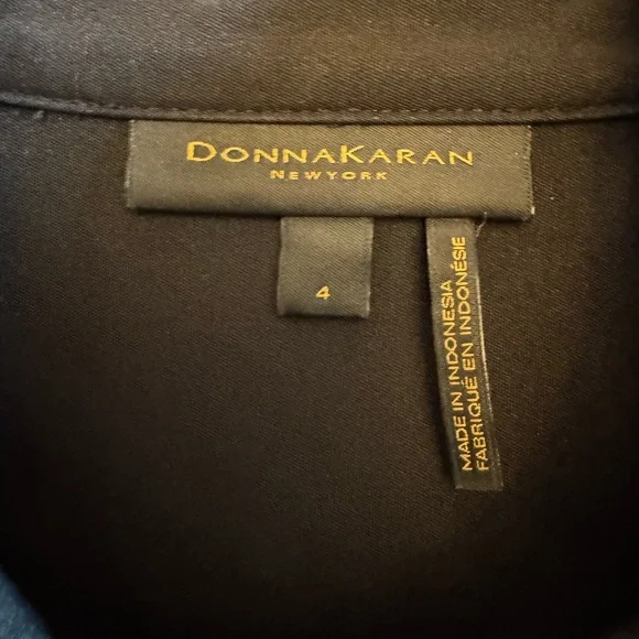 Donna Karan Short Sleeve Black A-Line Midi Dress - Picture 7 of 9